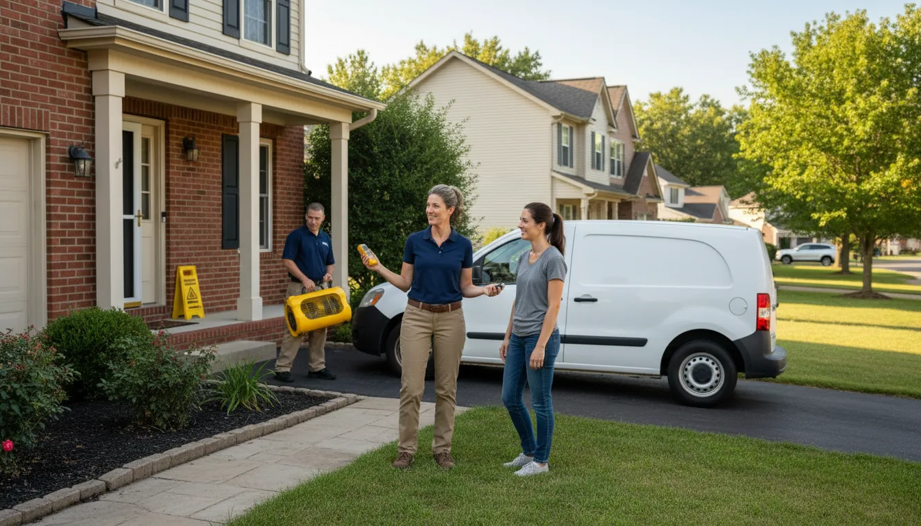 Residential water damage restoration in Tonica, IL